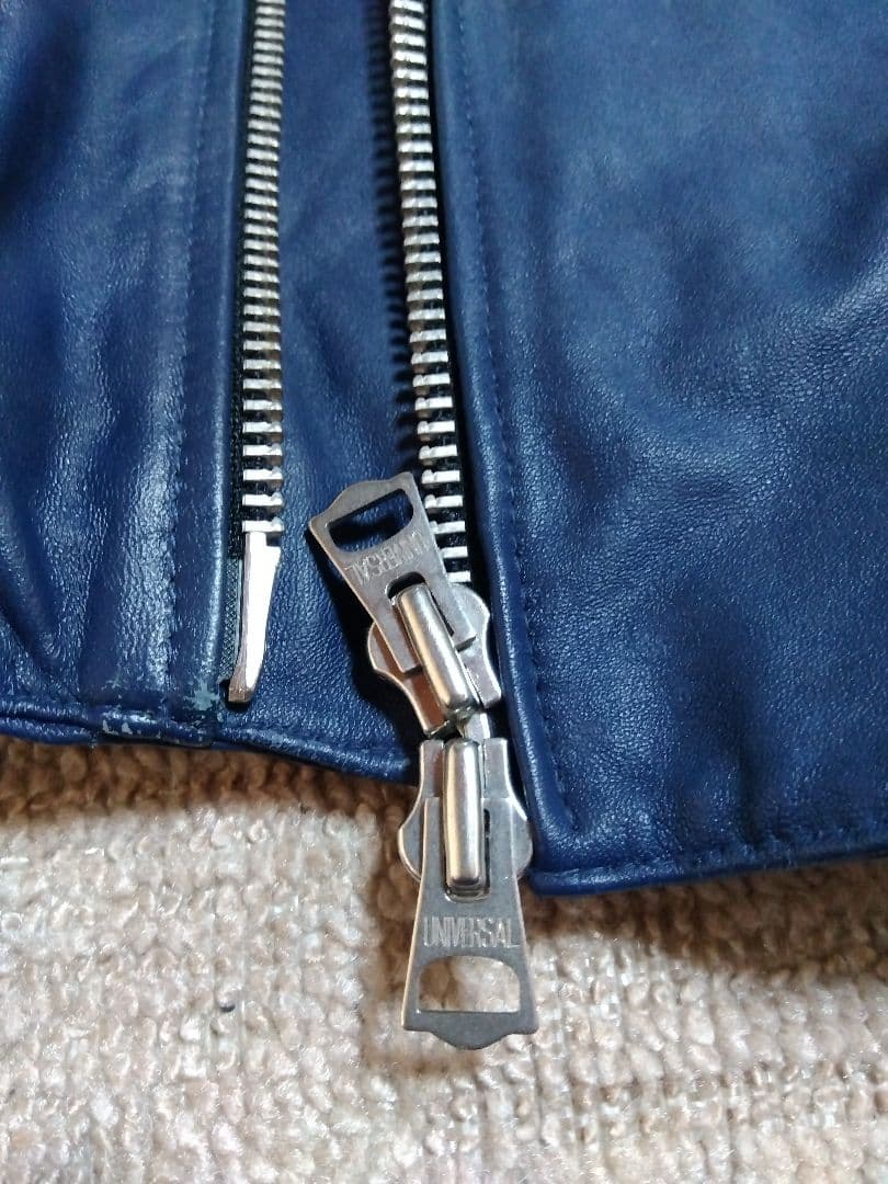 JACKROSE 本革ダブルライダースジャケット サイズ4 青