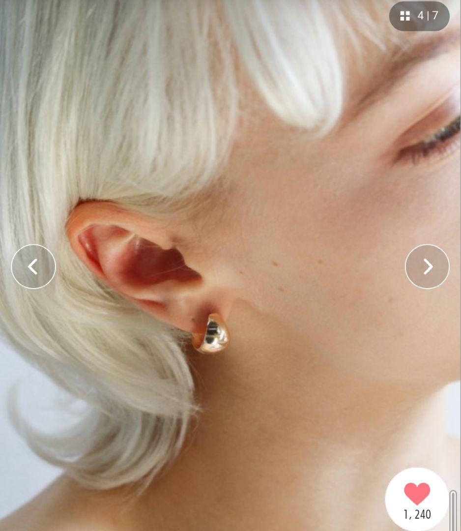 cui-cui 月甲 ピアス K10YG フープピアス ゴールド10金