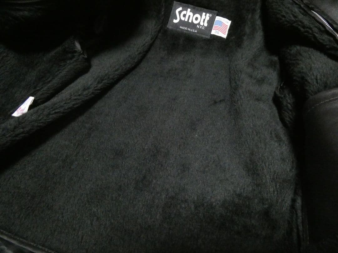 廃盤！ライナー付き完品！激レア品番652！ショット襟付シングルライダース36