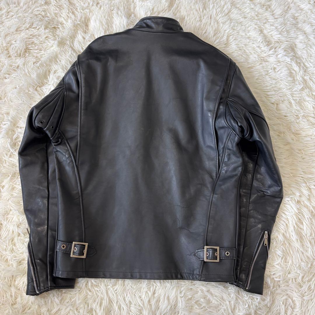 ショット 641 シングルライダースジャケット 牛革 レザー ブラック 36 S