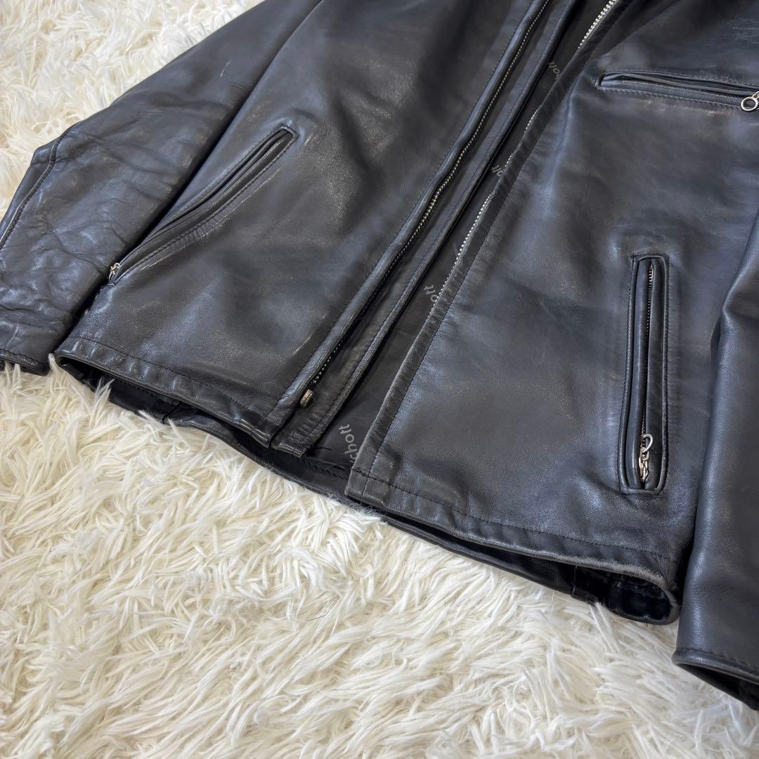 ショット 641 シングルライダースジャケット 牛革 レザー ブラック 36 S