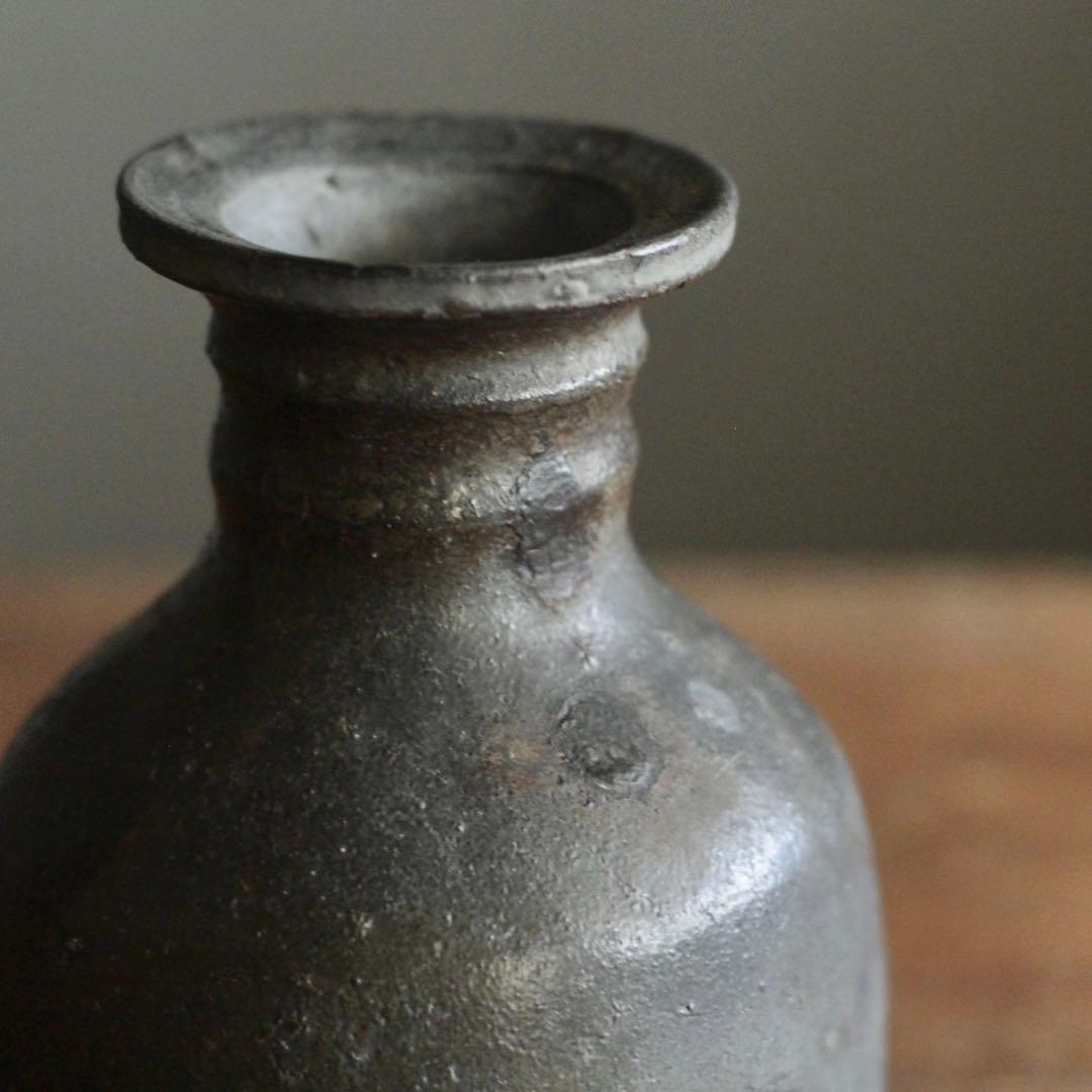 能野焼 薩摩苗代川焼 仏花器 古美術 古道具 アンティーク 花入 徳利 古薩摩