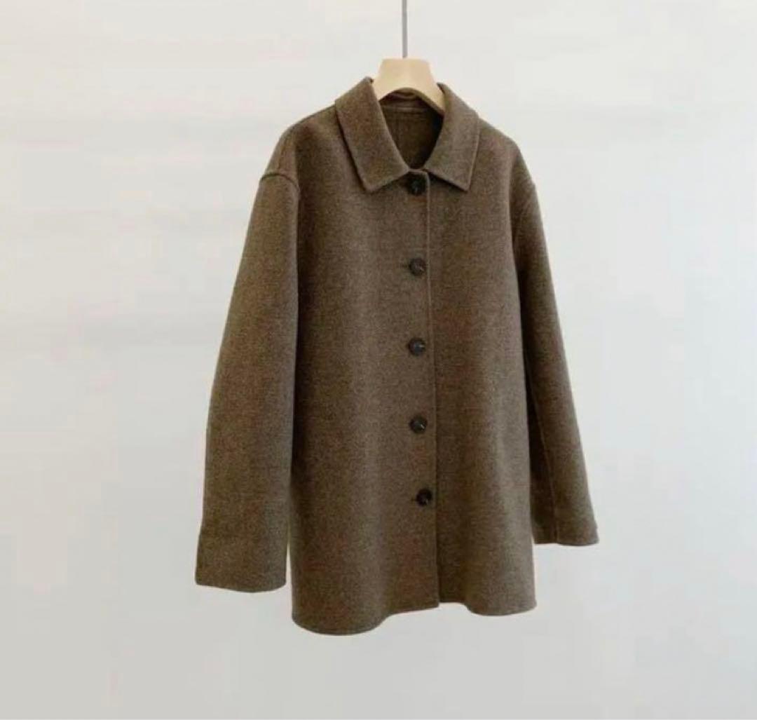 as.style ステンカラー ハンドメイド ミドルコート ブラウン nugu