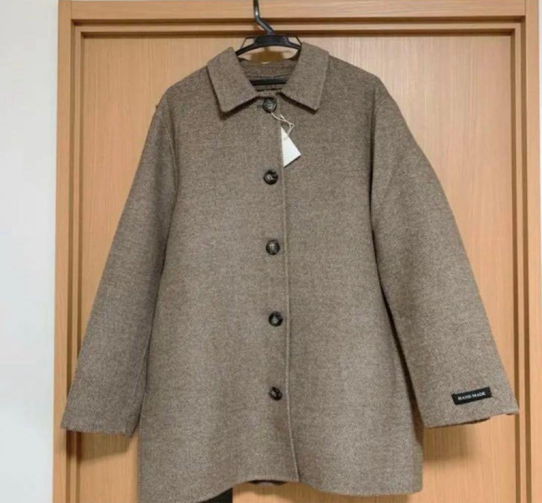 as.style ステンカラー ハンドメイド ミドルコート ブラウン nugu
