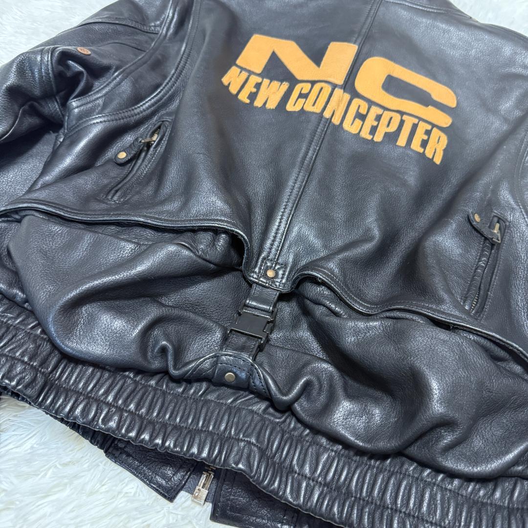 カドヤ ニューコンセプター レザー ライダースジャケット 黒 L-XL相当