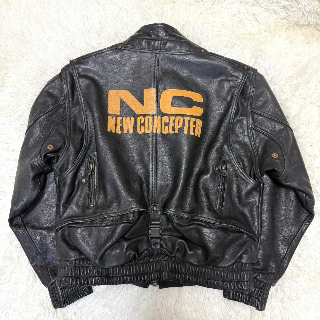 カドヤ ニューコンセプター レザー ライダースジャケット 黒 L-XL相当