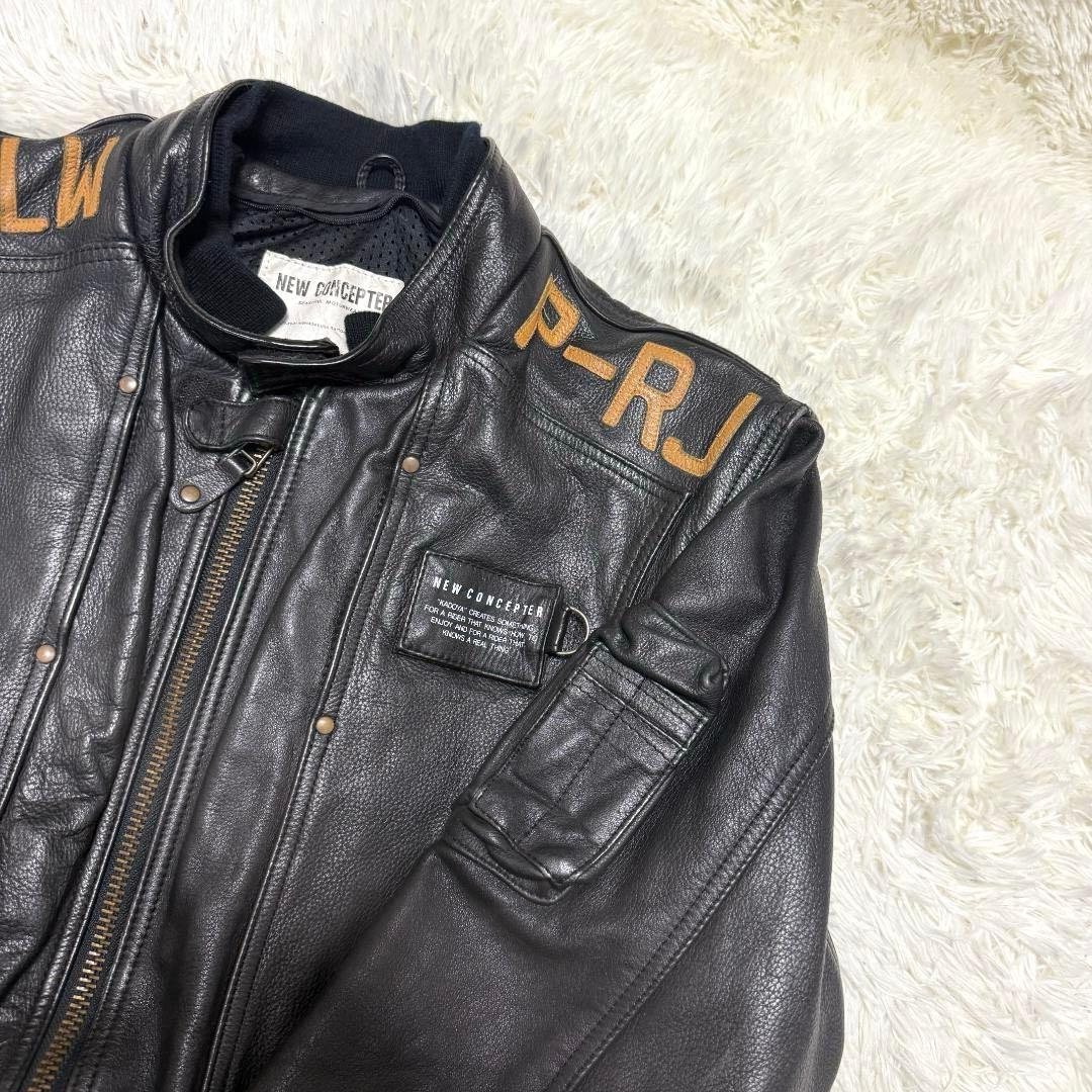 カドヤ ニューコンセプター レザー ライダースジャケット 黒 L-XL相当