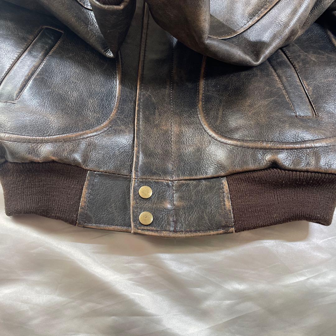 希少　HUMAN BEING レザー　A-2フライトジャケット　38 ブラウン