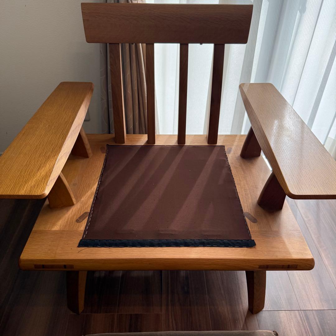 円空 アームチェア 座面付き ラウンジチェア 希少品 ローチェア 和風 座椅子