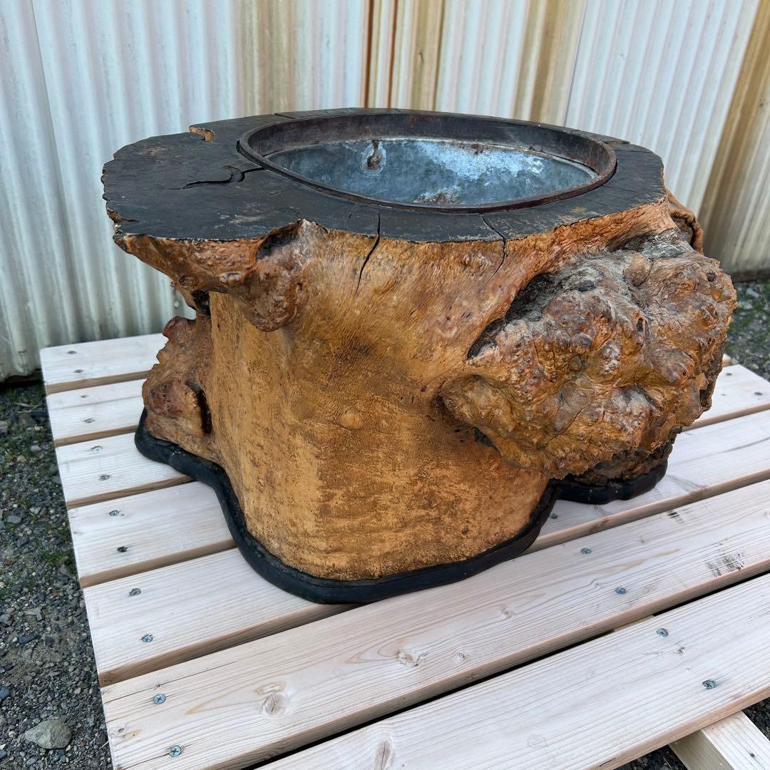 【7月いっぱいの掲載】火鉢　天然木　囲炉裏