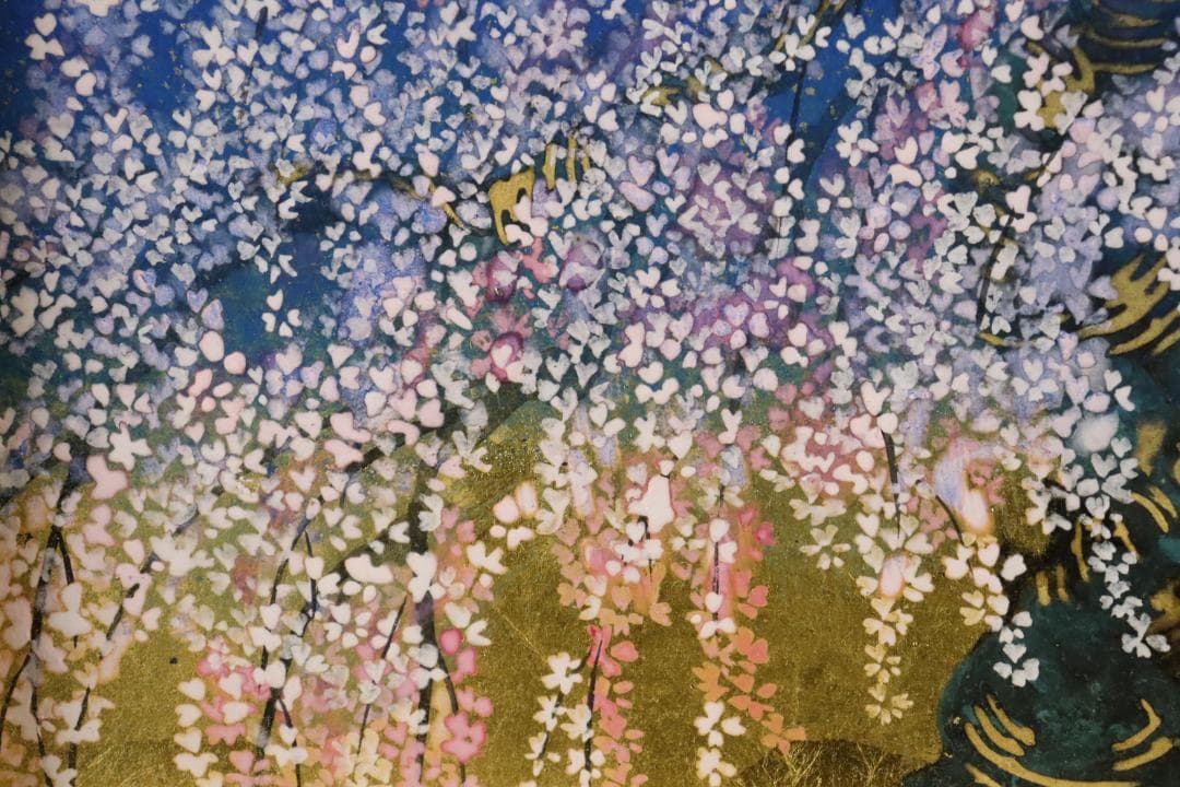 真作保証 平松礼二 「桜月」 日本画3号 共シール タトウ箱付 宵桜 傑作品