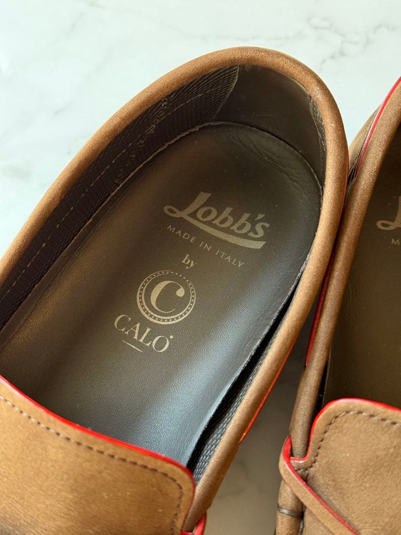 Lobb’s スエード モカシン 靴 ブラウン 甲高 幅広