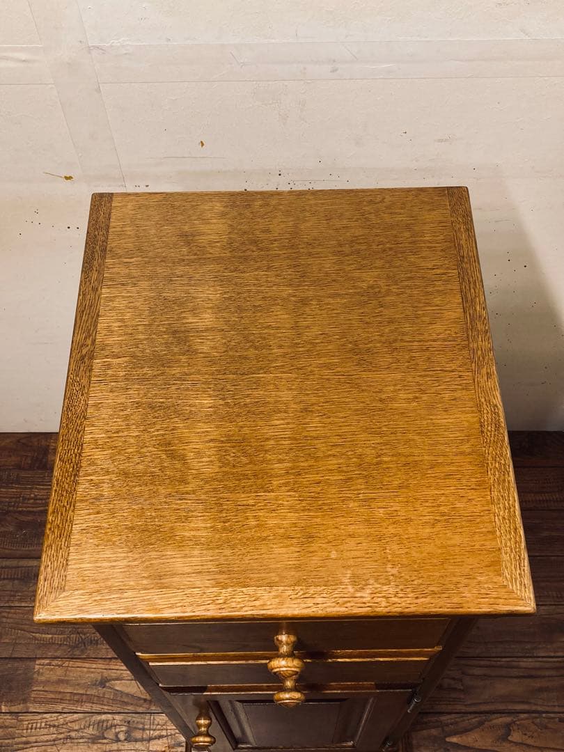 葉山家具 葉山ガーデン オーク材 スリムキャビネット キャスター付 花台 電話台