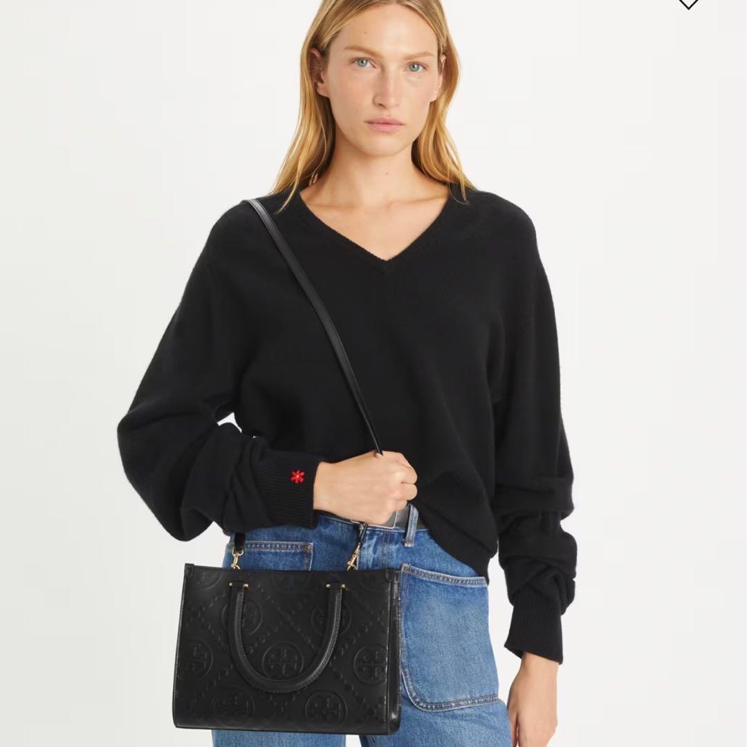 【新作入荷✨️】トリーバーチ Tモノグラム トップハンドル エンボストート