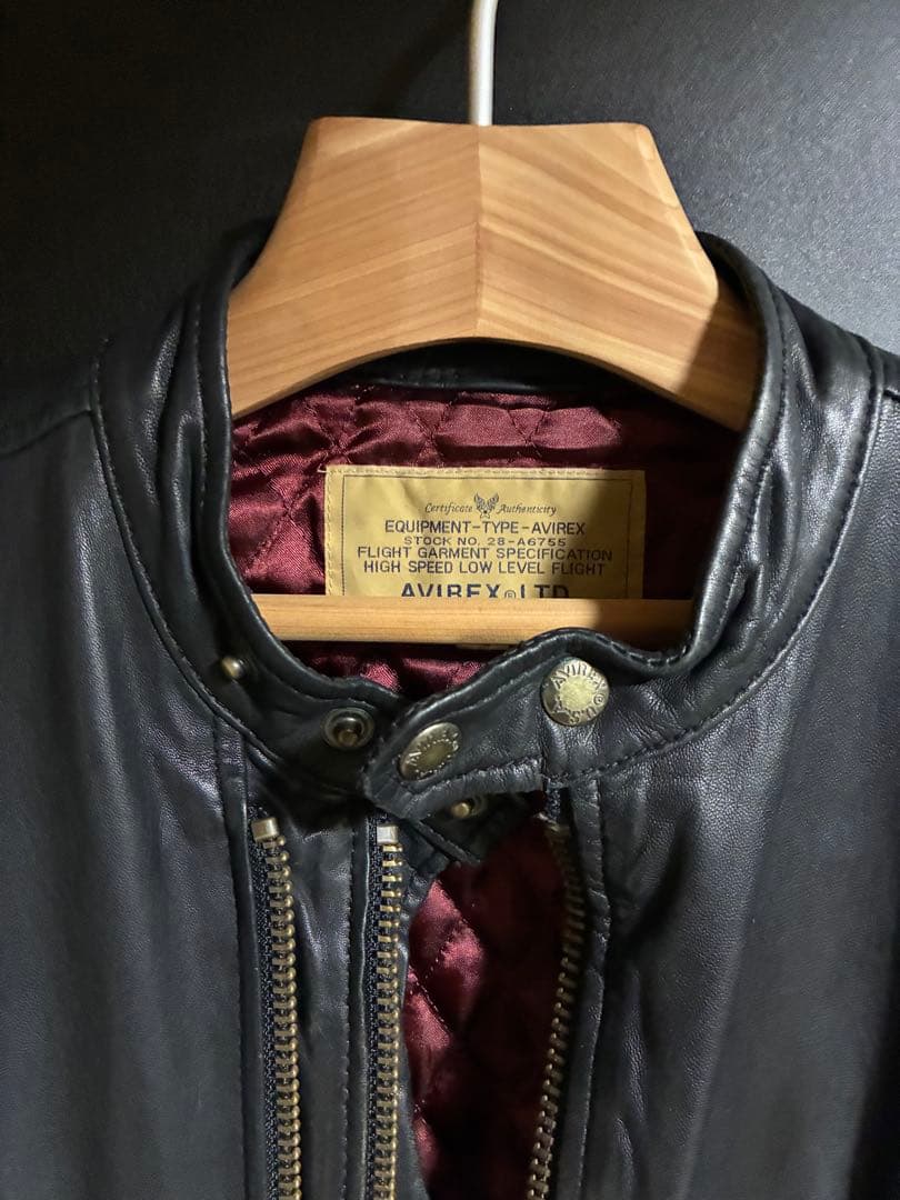 AVIREX レザーフライトジャケット 黒