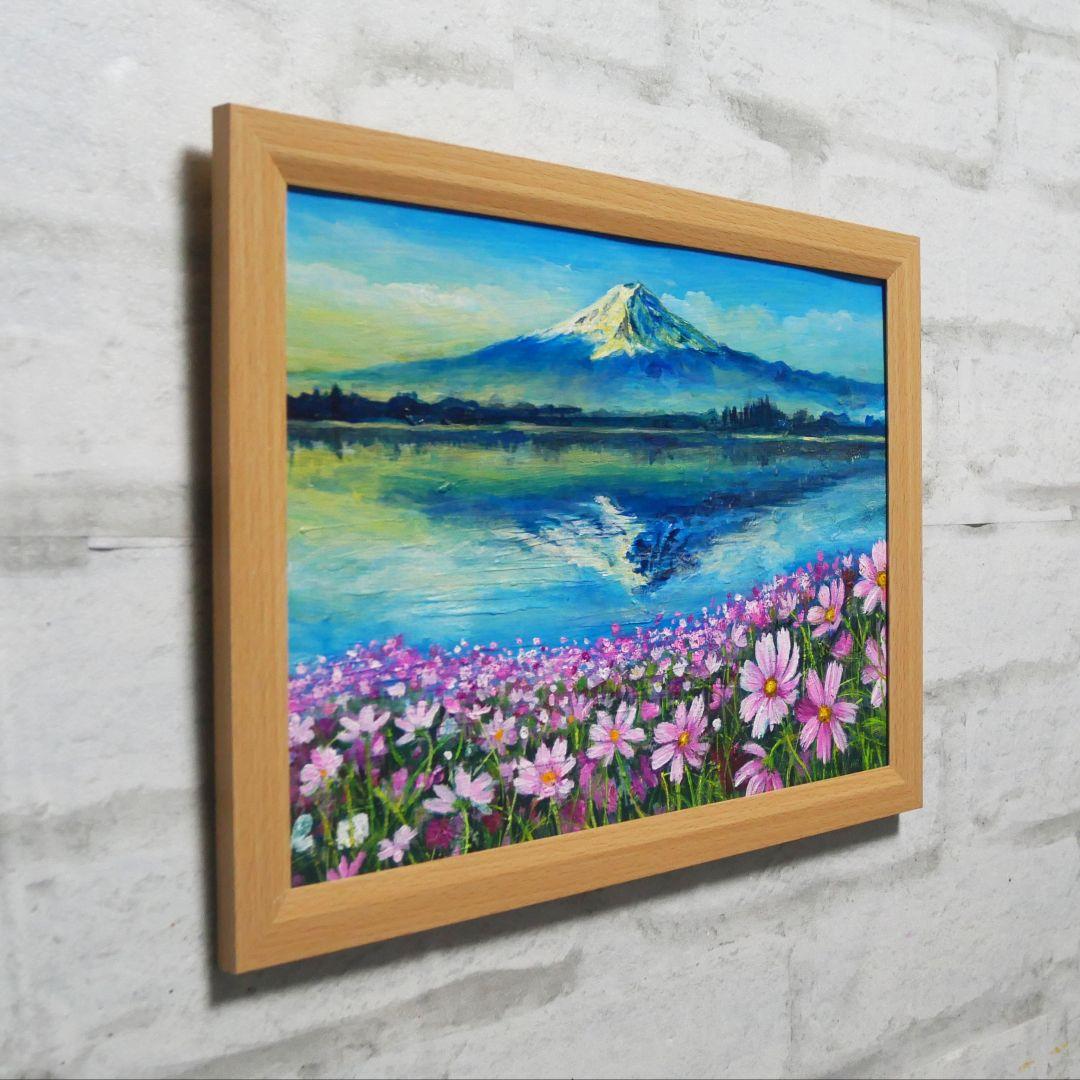 【湖畔の朝の詩】油絵 油彩 油彩画 絵 絵画 絵