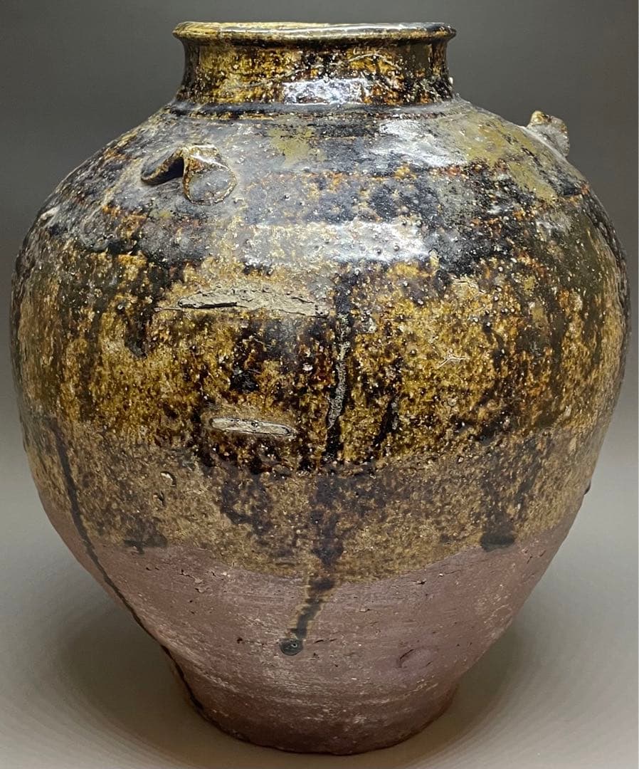 古常滑　三耳壺　胡麻だれ　大壺　32cm 　　　n577