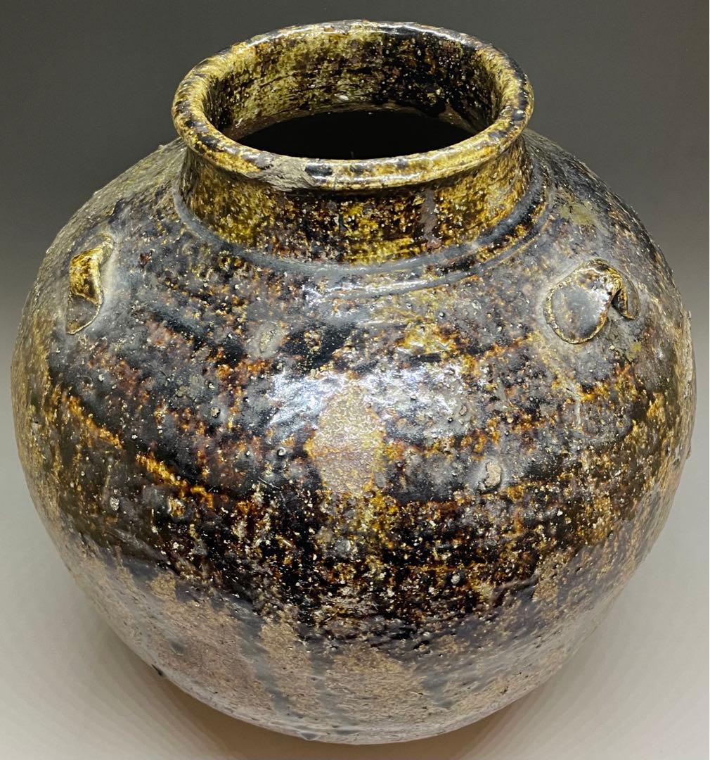 古常滑　三耳壺　胡麻だれ　大壺　32cm 　　　n577