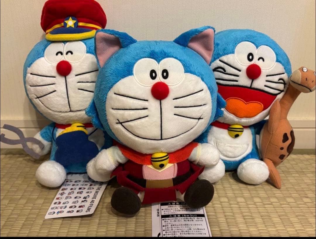新品3体セット★ドラえもん　ぬいぐるみ 映画40作記念品