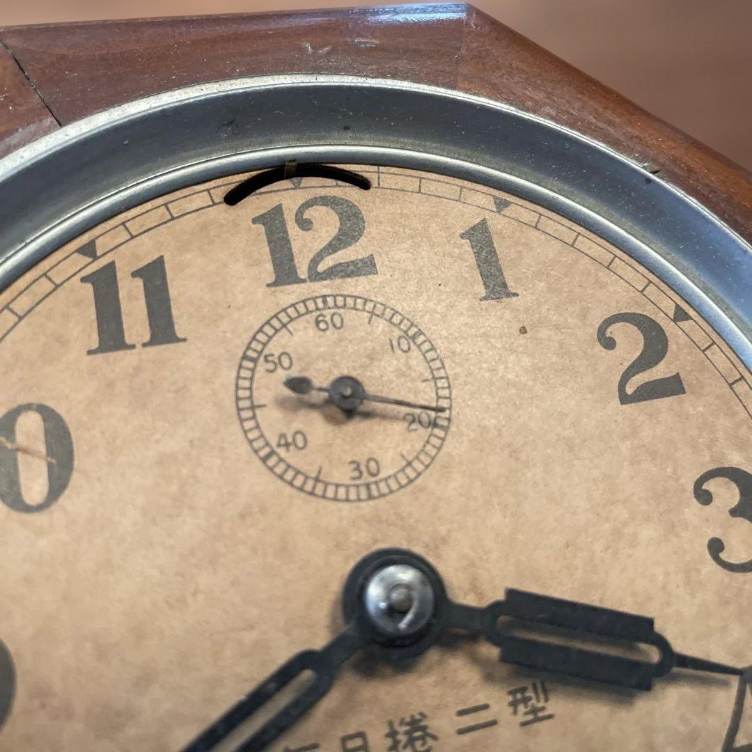 アンティーク古時計 八角形 木製掛時計