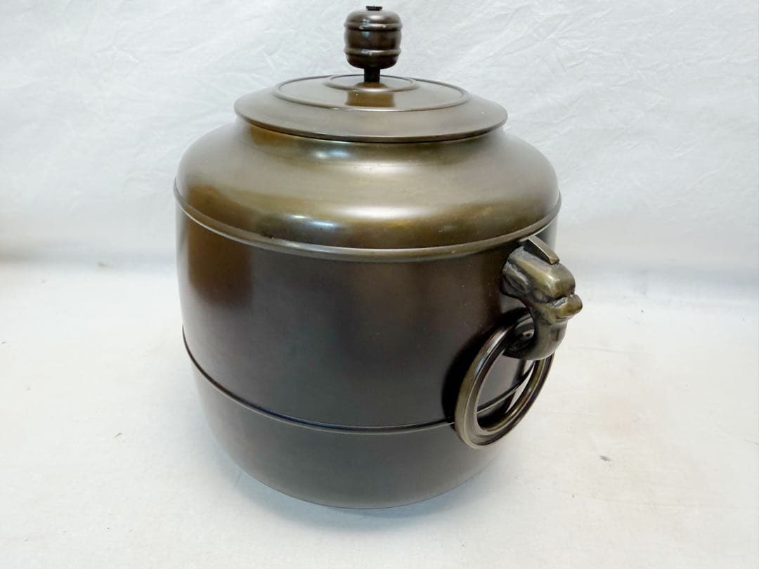 茶道具 鋳師 金森淨栄作 唐銅 皆具 環付水指 建水 杓立 蓋置 共箱