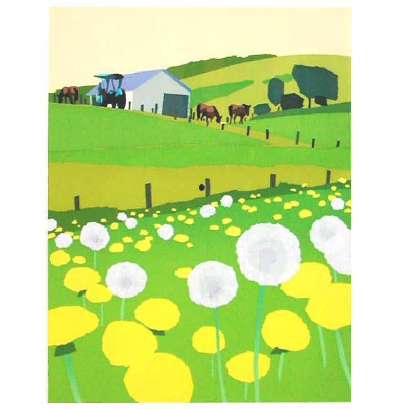 ☆ 藤倉英幸 「 風とタンポポ 」 シルクスクリーン　全紙サイズ 新品！