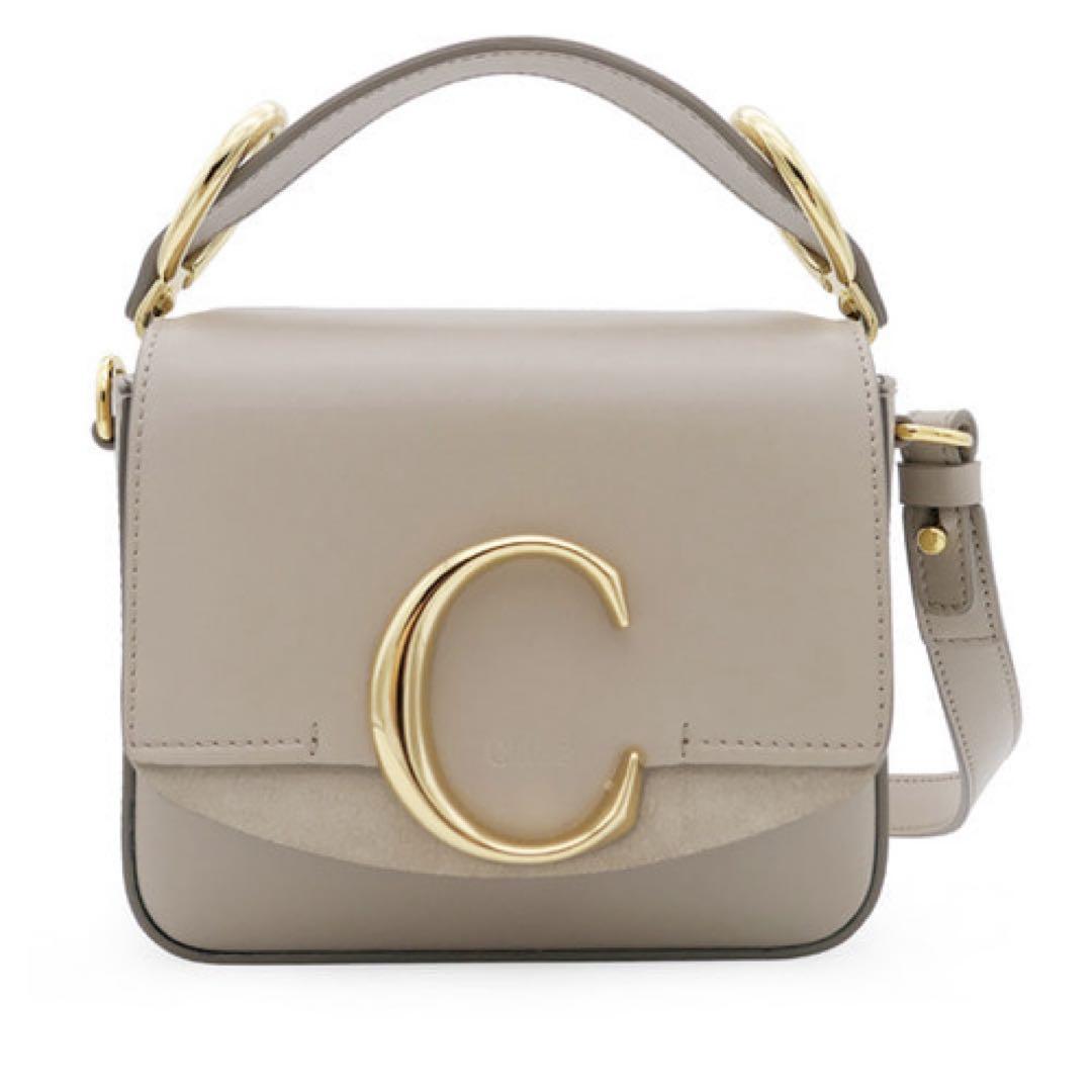 美品 Chloe C シー ミニバッグ ショルダーバッグ グレージュ　本革