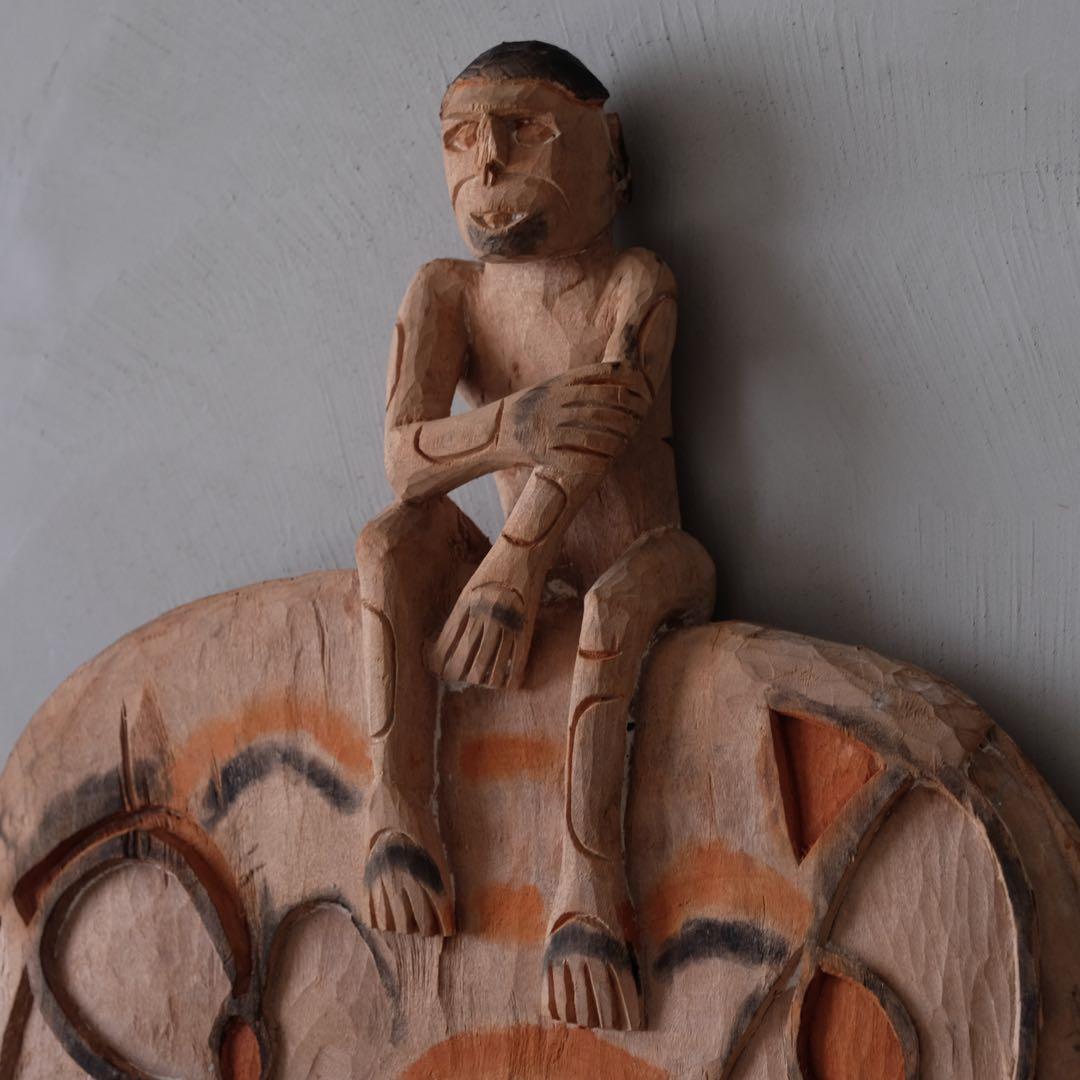 インドネシア パプア州 アスマット族 木彫盾A　プリミティブ アート 古美術