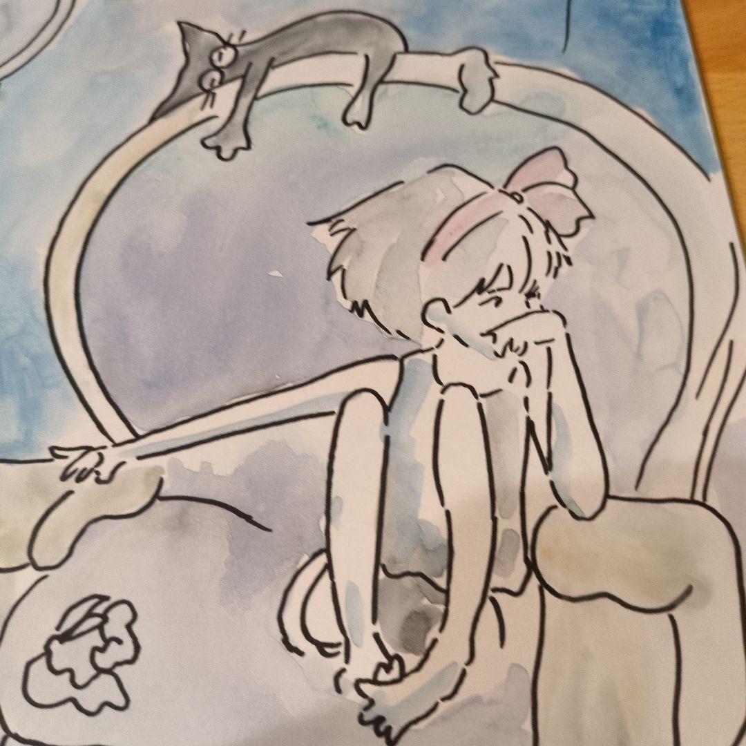宮崎駿　直筆サイン入り　イラストも肉筆　魔女