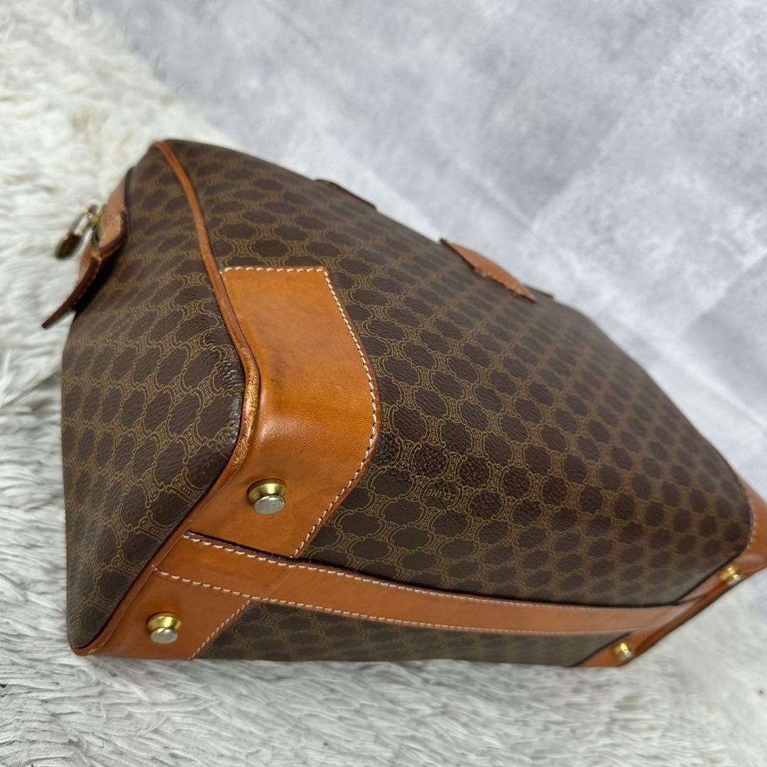 超希少品 CELINE セリーヌ PVC レザー マカダム ボストンバッグ 茶