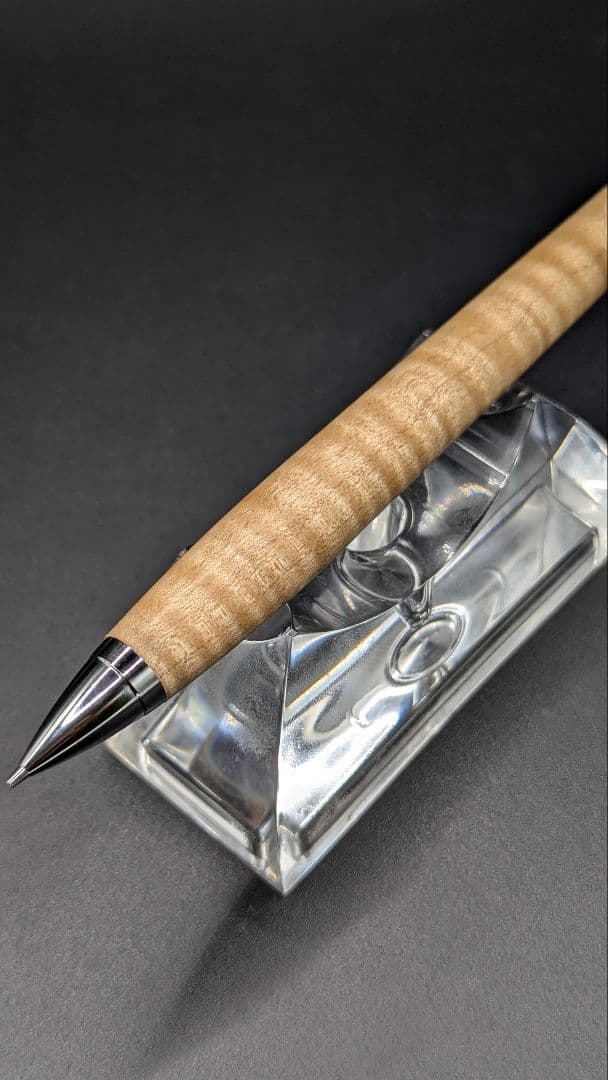 302ペン工房翌檜　極上　楓　縮杢　木軸シャーペン　木軸ボールペン