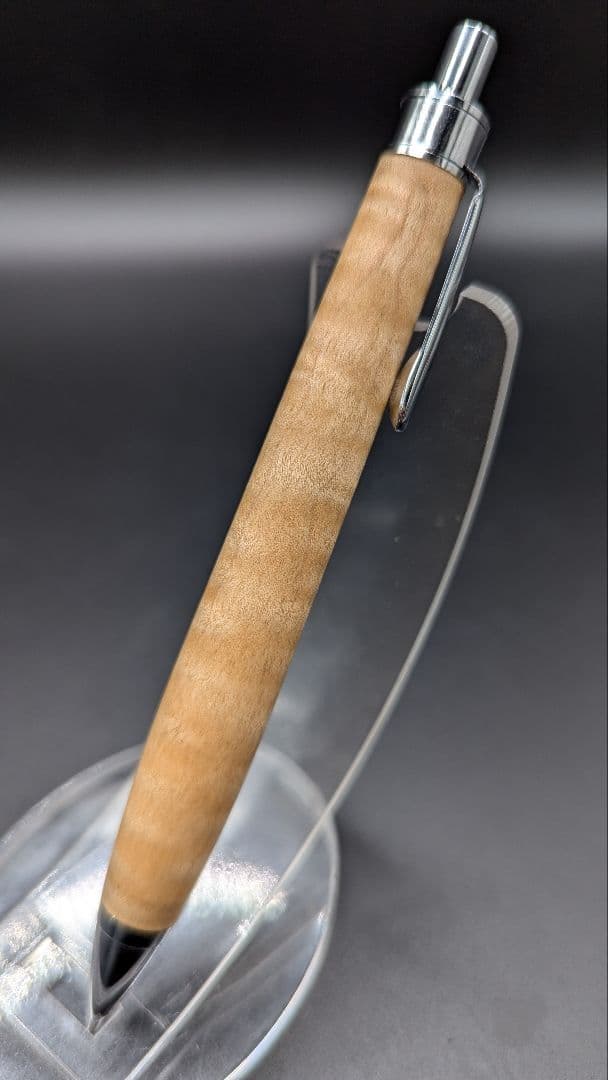 302ペン工房翌檜　極上　楓　縮杢　木軸シャーペン　木軸ボールペン