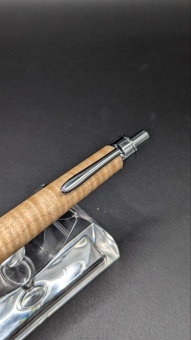 302ペン工房翌檜　極上　楓　縮杢　木軸シャーペン　木軸ボールペン