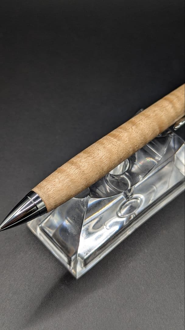 302ペン工房翌檜　極上　楓　縮杢　木軸シャーペン　木軸ボールペン