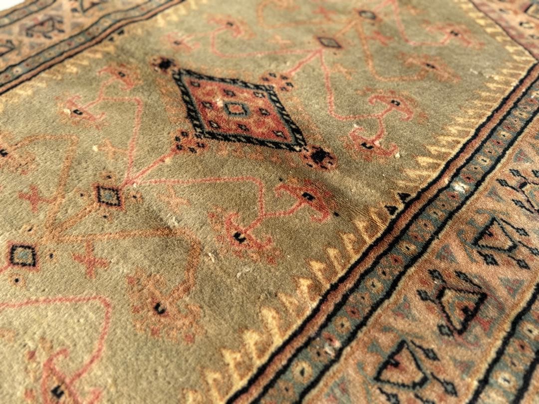 T89 ヴィンテージ トルコ ウシャク オリエンタル ラグ マット