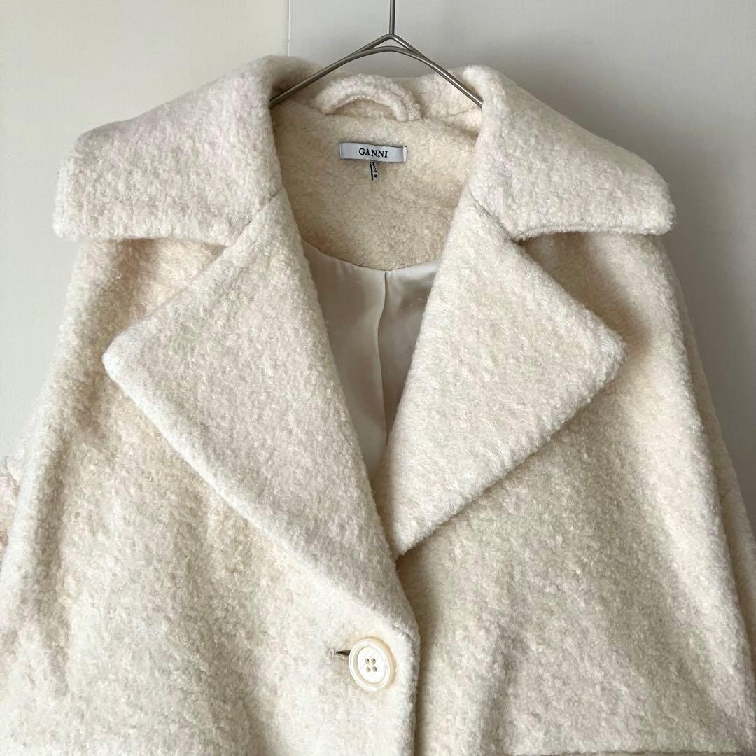 美品✨【GANNI】 ガニー FENN オーバーサイズ コート アイボリー