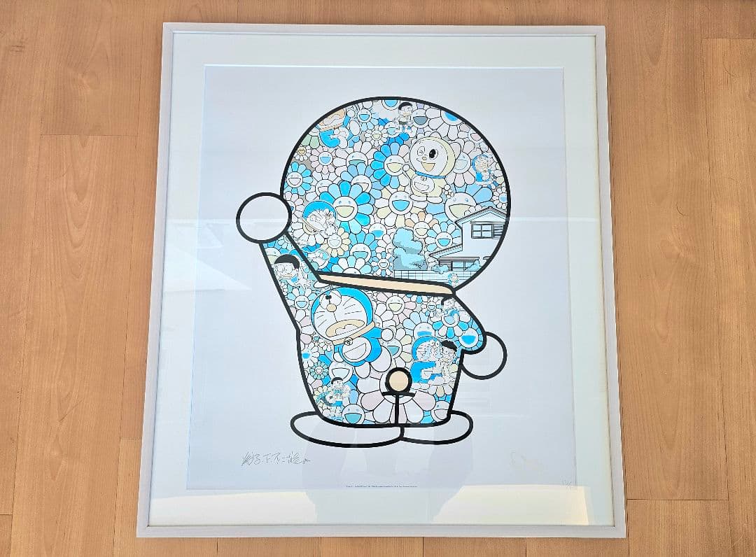 村上隆 ドラえもん 版画 サイン付 フレーム付