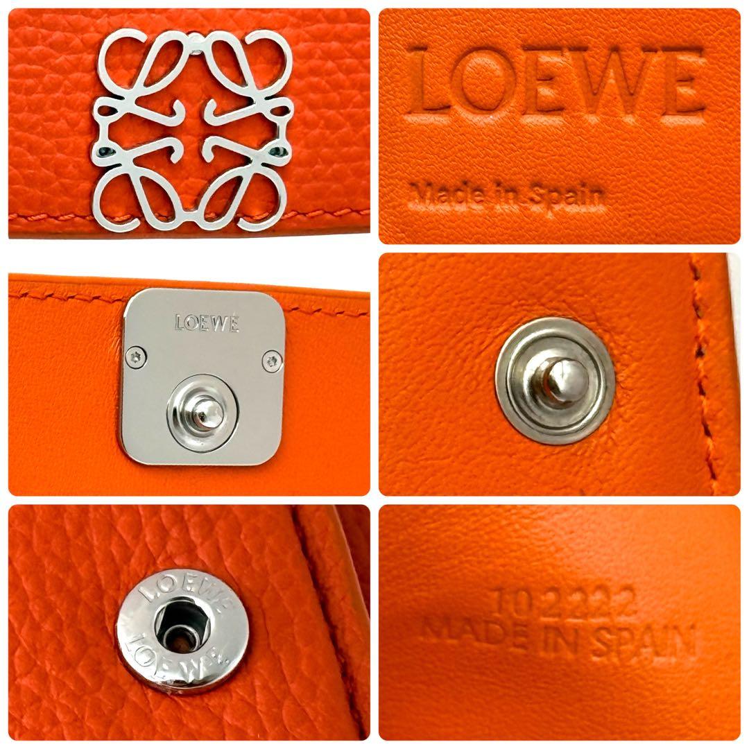 使用わずか✨ロエベ アナグラム トライフォールド オレンジ 財布　箱付　P40