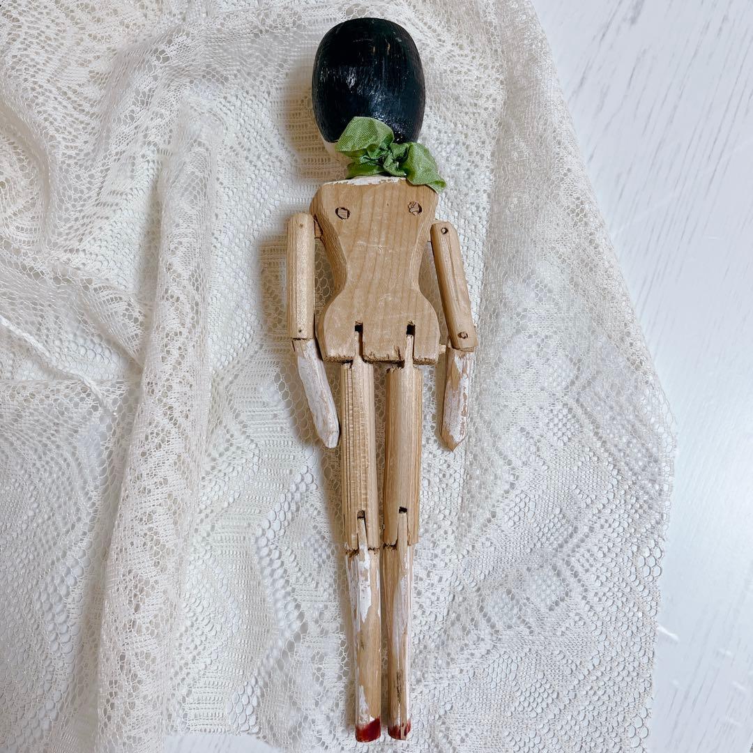 【希少】ペグドール 優しい表情　アンティーク ウッデンドール 木製人形