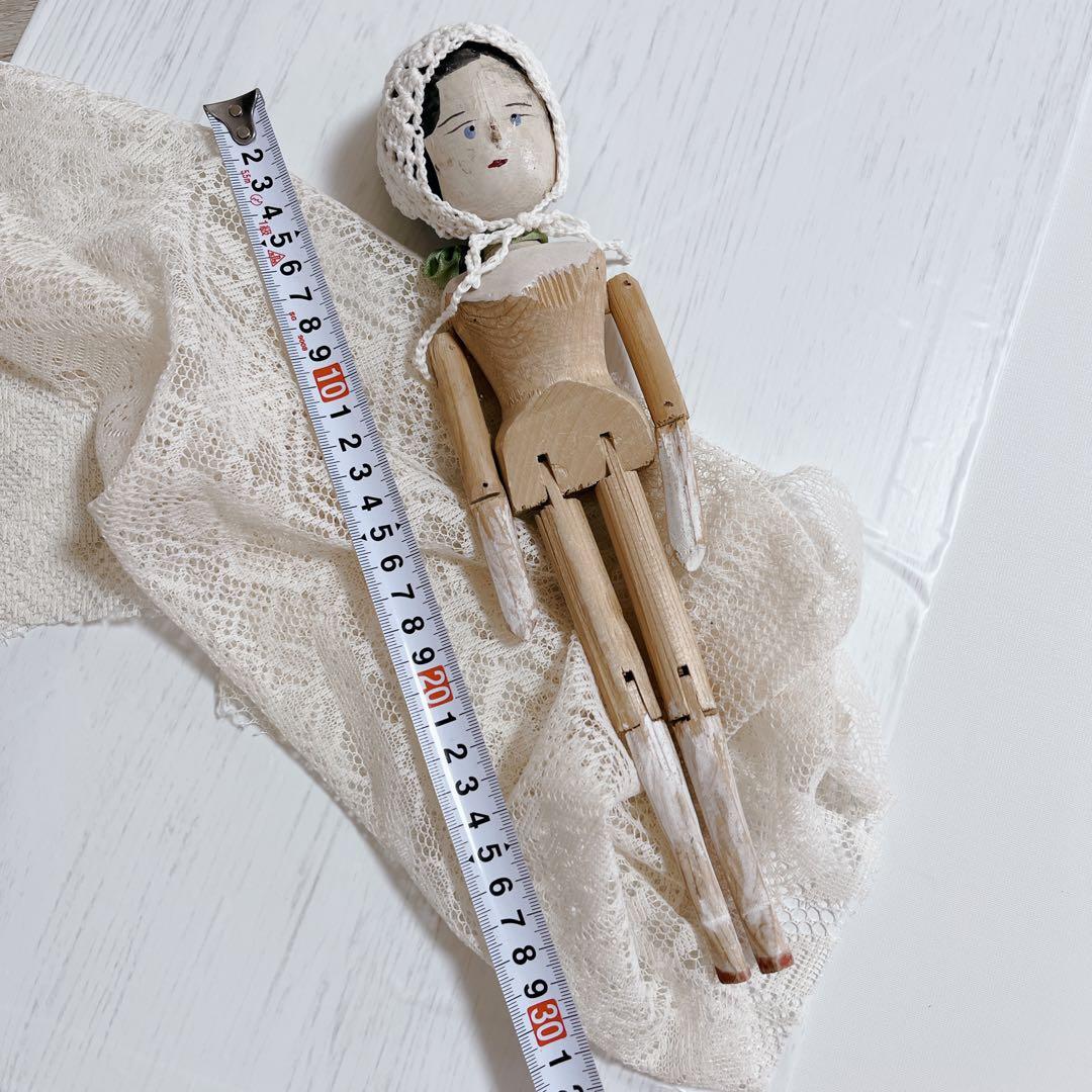 【希少】ペグドール 優しい表情　アンティーク ウッデンドール 木製人形
