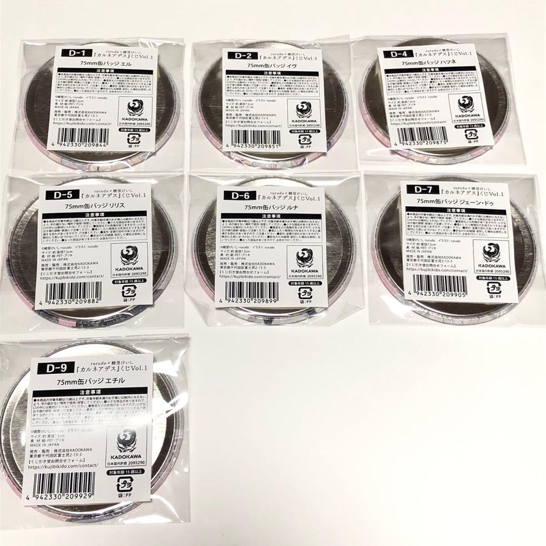rurudo / くじ カルネアデス D賞 缶バッジ セット b