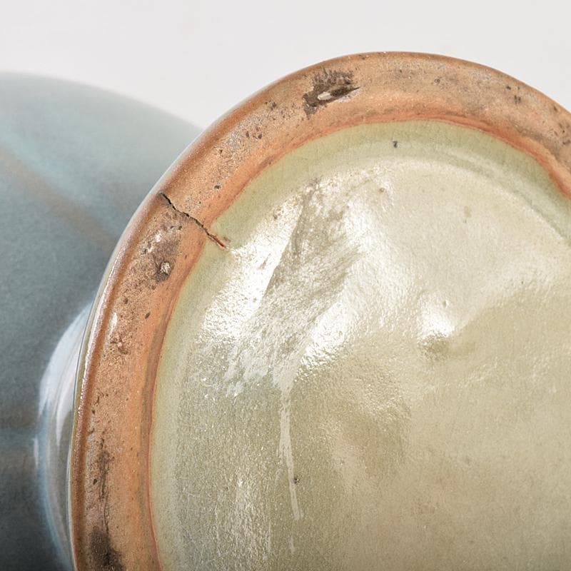 中国　釣窯　粉青　花口瓶　高さ約30㎝　V　R7720B