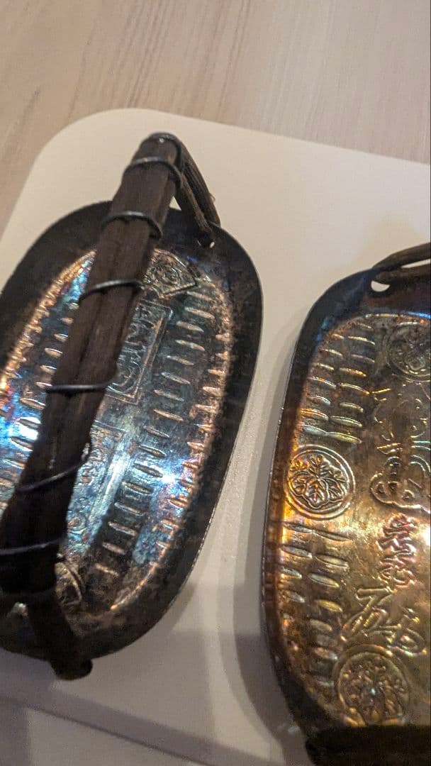 純銀　小判型　楊枝入　SILVER　桐箱　大丸　賞桮受領　骨董