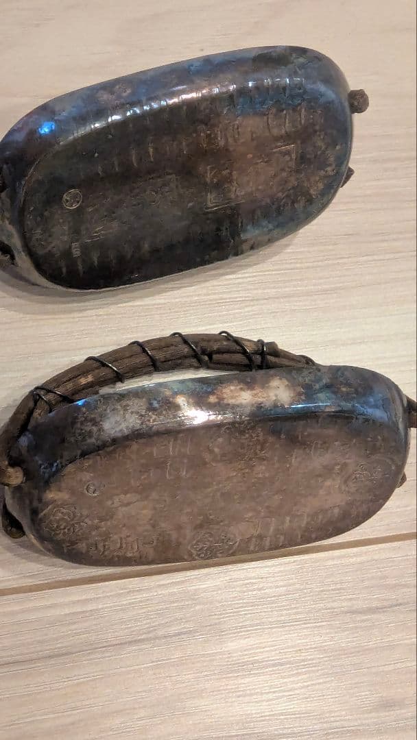 純銀　小判型　楊枝入　SILVER　桐箱　大丸　賞桮受領　骨董