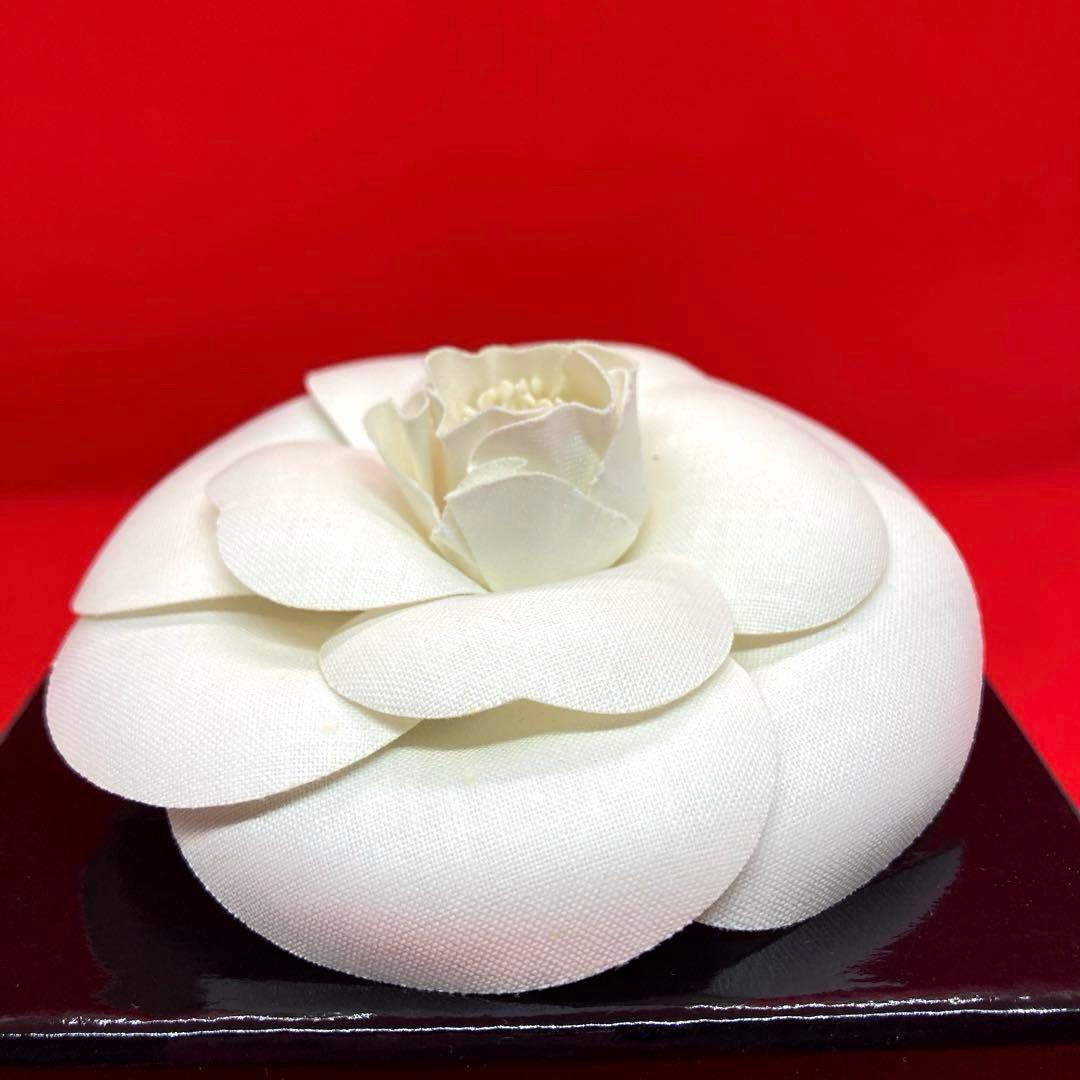 【美品】CHANEL シャネル カメリア コサージュ ホワイト　ヴィンテージ