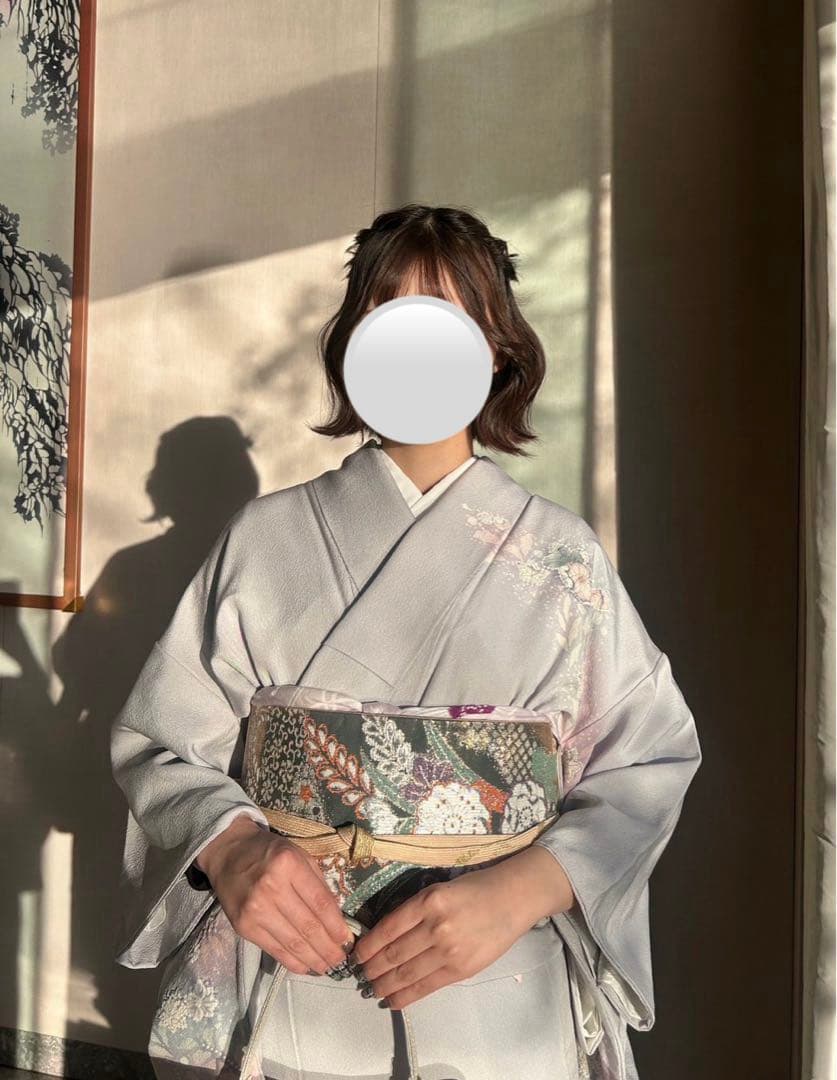 訪問着３点辻が花　卒業式　入学式　お宮参り【訪問着、袋帯、帯締め】