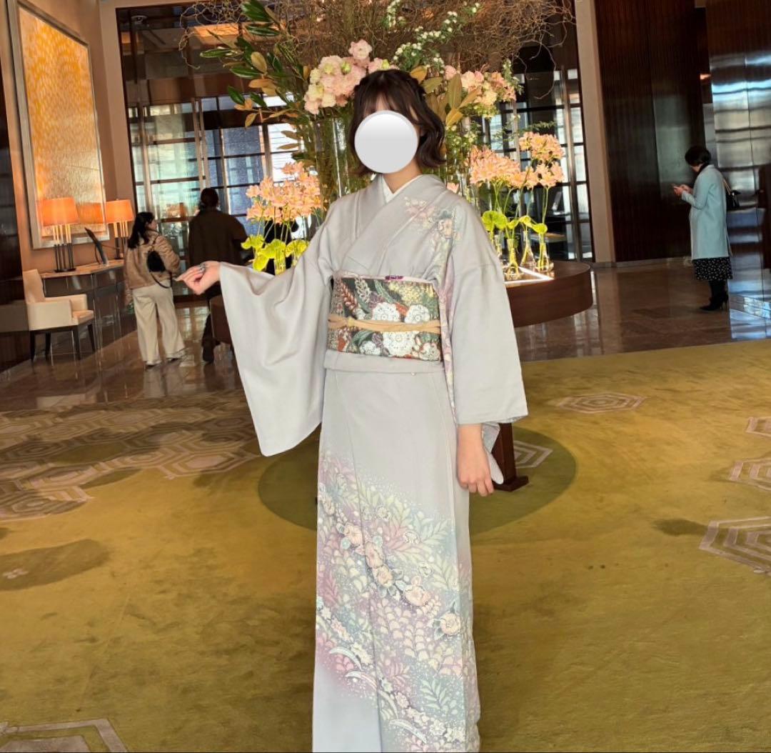 訪問着３点辻が花　卒業式　入学式　お宮参り【訪問着、袋帯、帯締め】