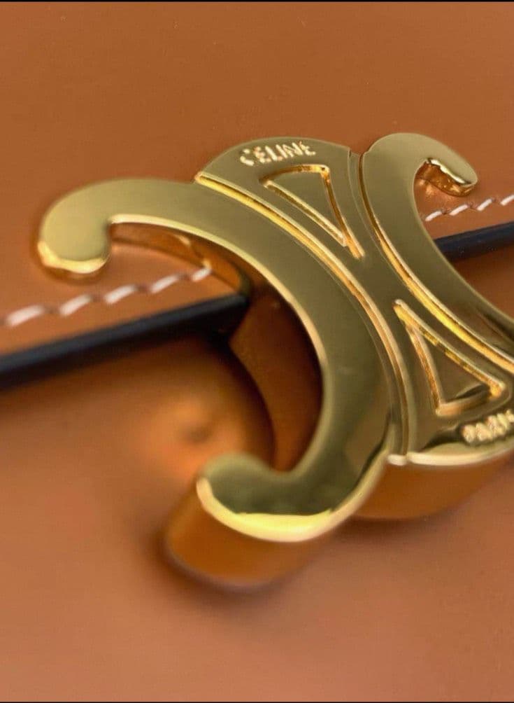 CELINE セリーヌトリオンフ レザー三つ折り 財布 ブラウン