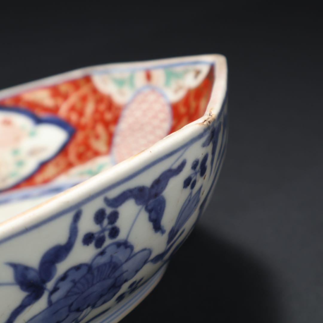 古伊万里金襴手八角鉢　∅ 24㎝　骨董　古伊万里　R0100ラ