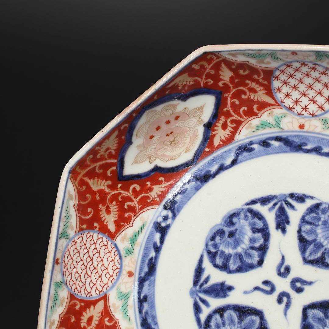 古伊万里金襴手八角鉢　∅ 24㎝　骨董　古伊万里　R0100ラ